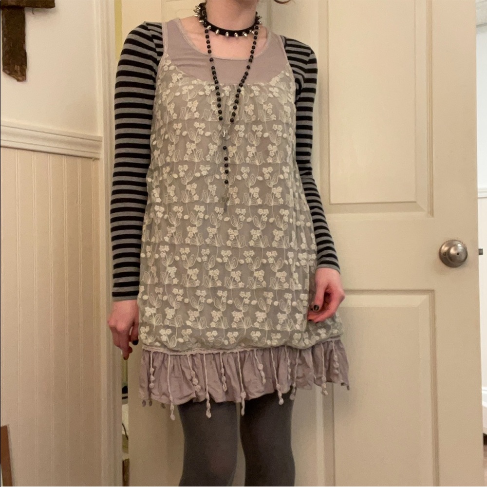 A’reve Anthropologie lace overlay dress
